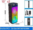 Imagen de PARLANTE 2 x 10 " microfono inal /bt/sd/usb/fm recargable