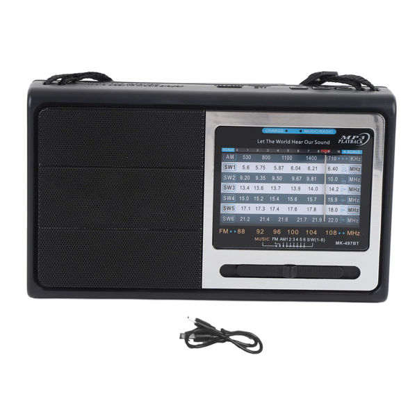 Imagen de RADIO PILA/CORRIENTE/RECARGABLE AM/FM/USB/SD/BT