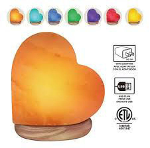 Imagen de LAMPARA DE SAL COLORES CORAZON